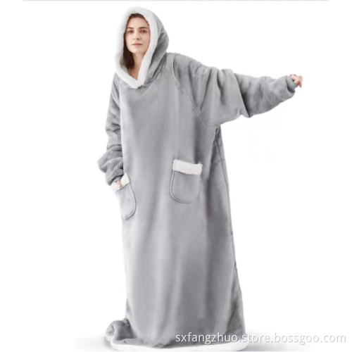 wearable oversized anti-piling sherpa cozy hoodie